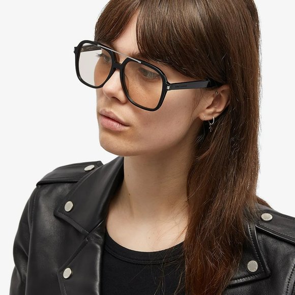 Saint Laurent SL545 001 BRAND NEW Sunglasses Black Light Yellow Pilot Unisex main image 7